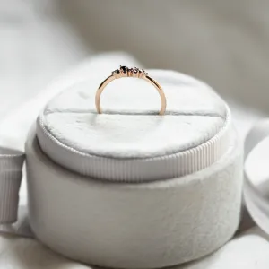 Zlatý minimalistický prsten se safíry CLUSTER Thumbnail