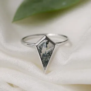 Zlatý prsten s mechový achátem DANA Thumbnail