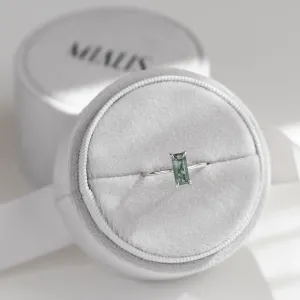 Zlatý minimalistický prsten s mechový achátem MOS Thumbnail