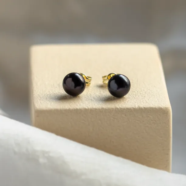 Black pearl studs VASKI Image