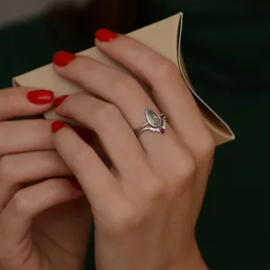 Gold diamond ring with ruby CROWN Thumbnail