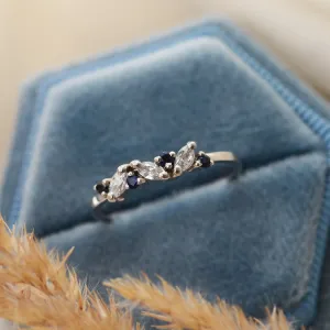 Zlatý prsten se safíry a diamanty  VALLY Thumbnail