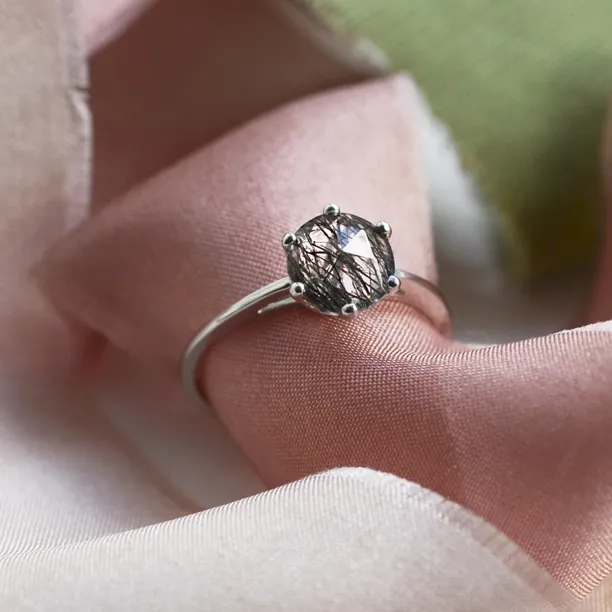 Zlatý prsten s rutil quartzem OLLY Image