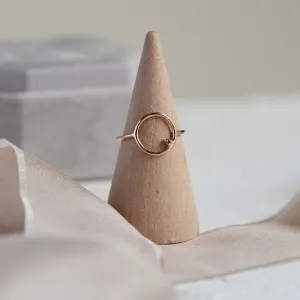 Gold minimalist ring with salt and pepper diamond MERIDA Thumbnail
