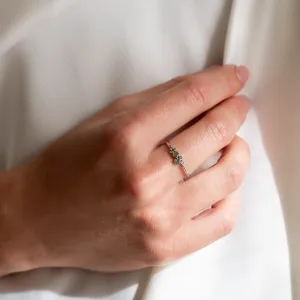 Cluster prsten s mechovými acháty a salt and pepper diamanty EVE Thumbnail