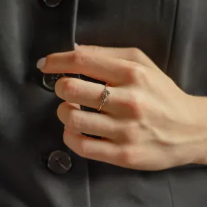 Cluster prsten s mechovými acháty a salt and pepper diamanty EVE Thumbnail