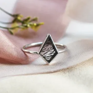 Zlatý minimalistický prsten s rutil quartzem LORA Thumbnail