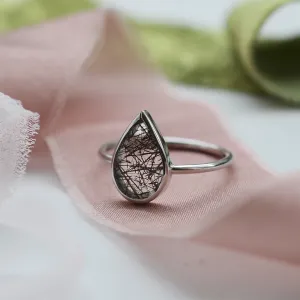 Zlatý minimalistický prsten s rutil quartzem UBEDA Thumbnail