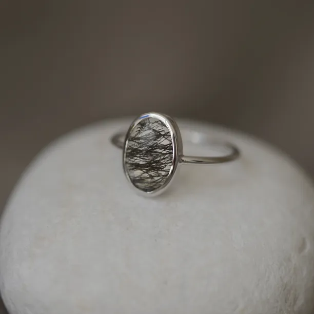 Zlatý minimalistický prsten s rutil quartzem VALENCIA Image