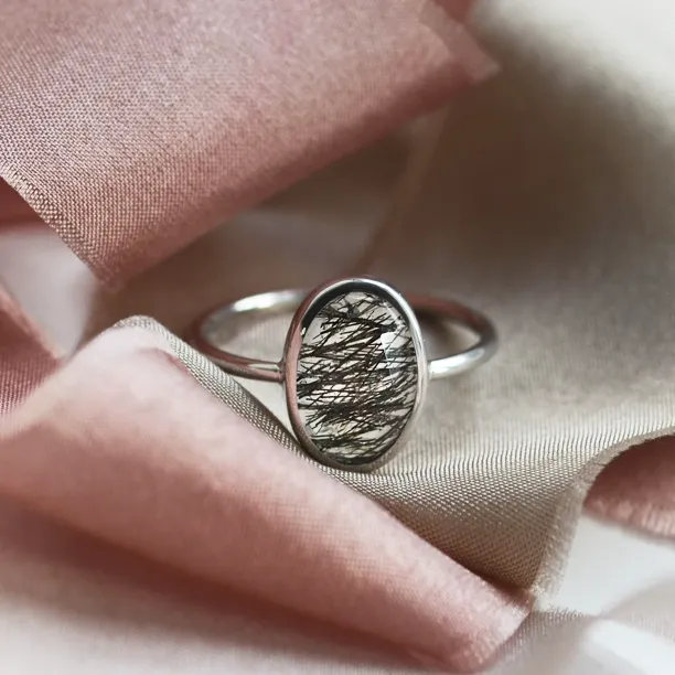 Zlatý minimalistický prsten s rutil quartzem VALENCIA Image