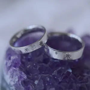 Zlaté snubní prsteny s hvězdami a diamantem STAR Thumbnail