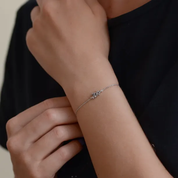 Gold bracelet with diamonds salt and pepper diamonds CLARE  Image