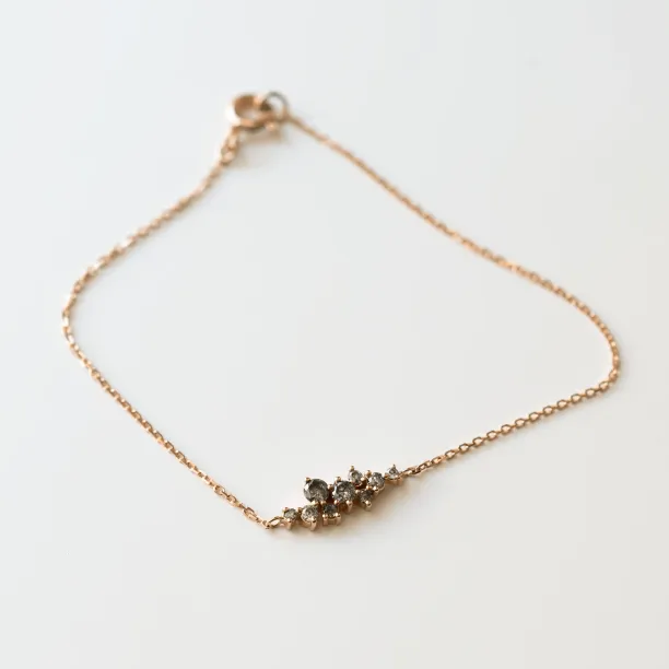 Gold bracelet with diamonds salt and pepper diamonds CLARE  Image