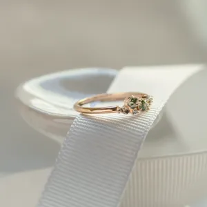 Cluster prsten s mechovými acháty a salt and pepper diamanty EVE Thumbnail