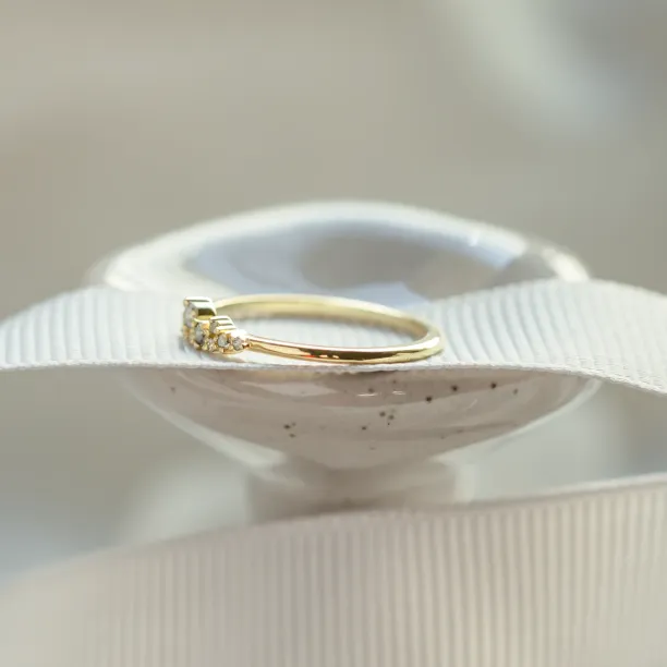 Gold ring with salt and pepper diamonds CLUSTER Image