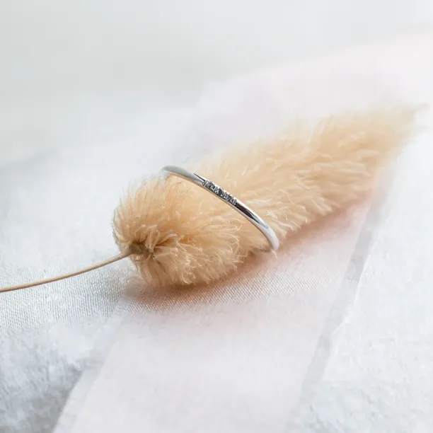 Zlatý minimalistický prsten s diamanty salt and pepper OLU Image