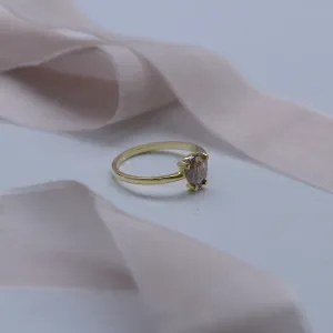 Zlatý prsten s diamantem salt and pepper ve tvaru kapky BERTA Thumbnail