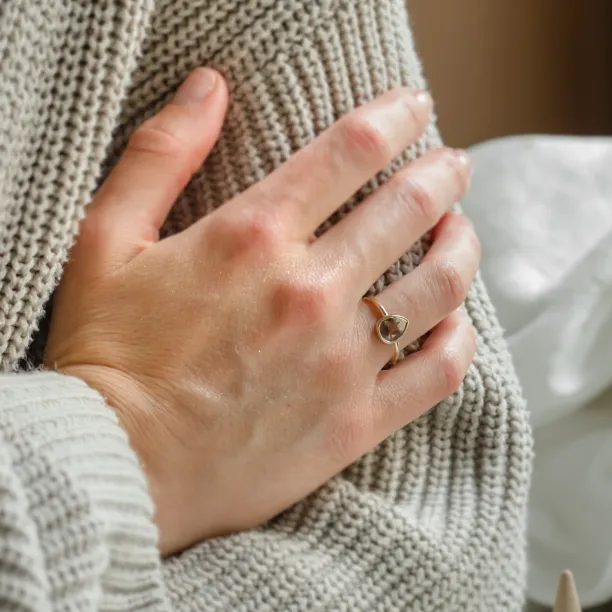 Zlatý originální prsten s diamantem salt and pepper XENIA Image