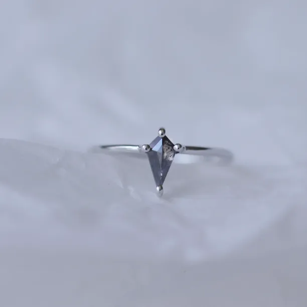 Zlatý prsten s diamantem  salt and pepper ANZI Image