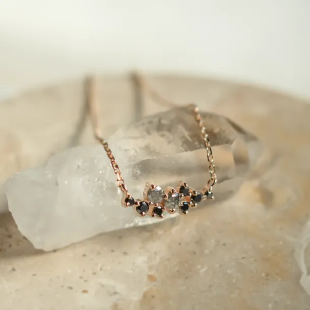 Zlatý náhrdelník osazený diamanty salt and pepper KLARI Image