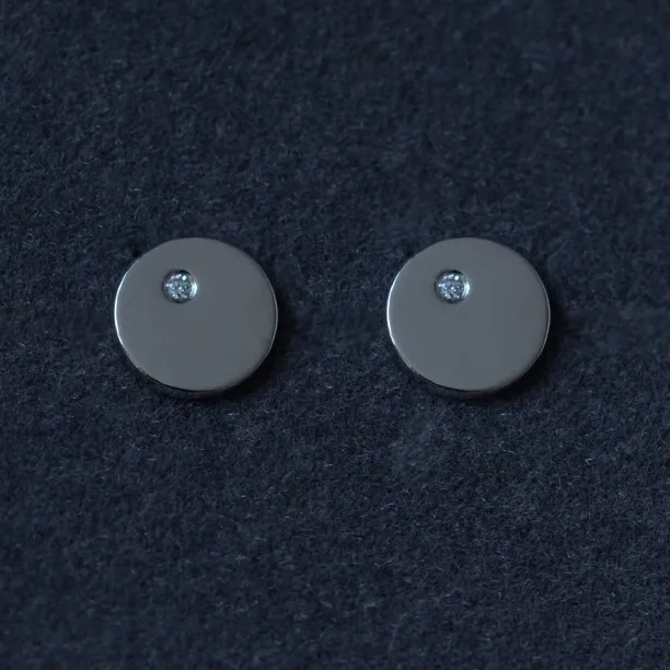 Minimalistické stříbrné puzetové náušnice s diamanty VIOLY Image