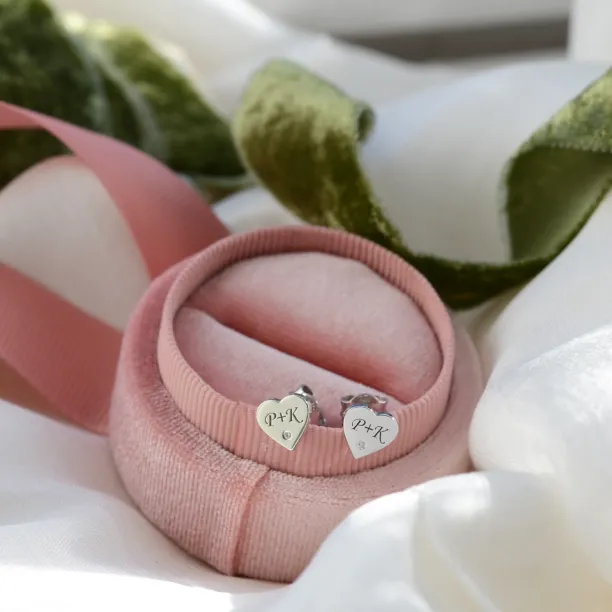 SVETTE name silver diamond earrings Image