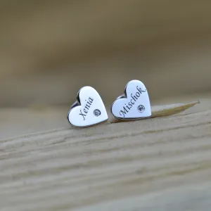 SVETTE name silver diamond earrings Thumbnail