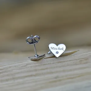 SVETTE name silver diamond earrings Thumbnail