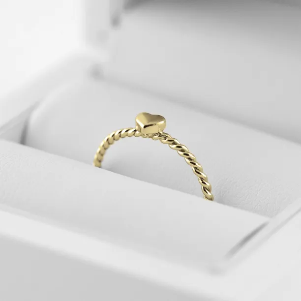 Minimalistický prsten se srdcem ze zlata LUSI Image