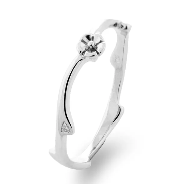 Minimalistický prsten ze zlata s květinami a diamanty VILO Image