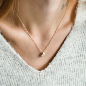 Solid gold necklace with faceted pendant RISO Thumbnail