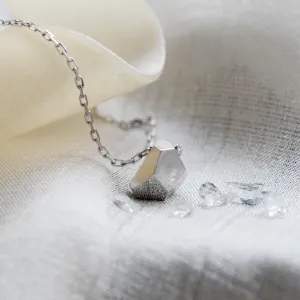 Solid gold necklace with faceted pendant RISO Thumbnail