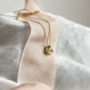 Solid gold necklace with faceted pendant RISO Thumbnail