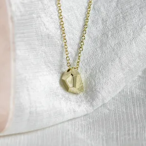 Solid gold necklace with faceted pendant RISO Thumbnail