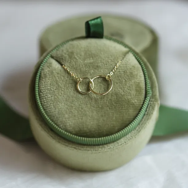 Minimalistický zlatý náhrdelník s kruhy VOVET Image