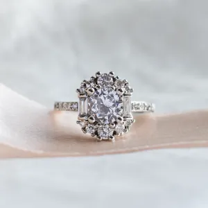 Luxury engagement ring with moissanites SHINY