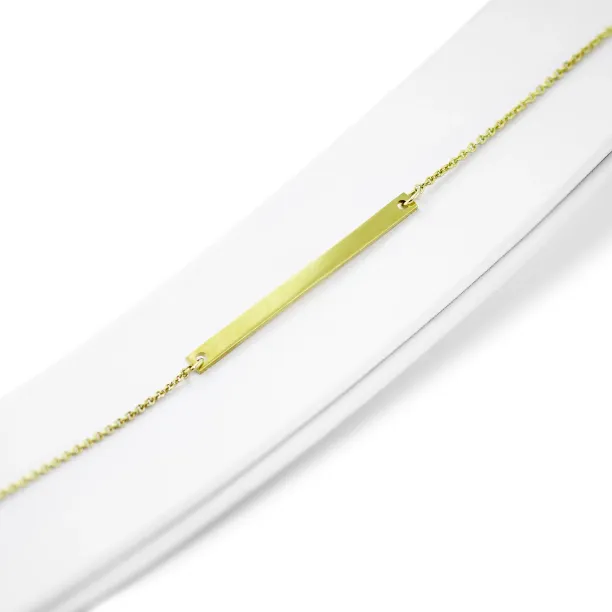Minimalistický zlatý náramek s libovolným gravírem Plofi Image