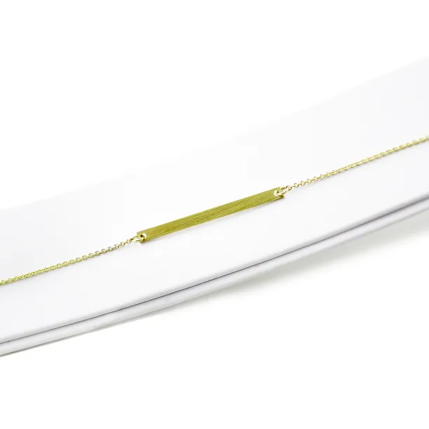 Minimalistický zlatý náramek s libovolným gravírem Plofi Image