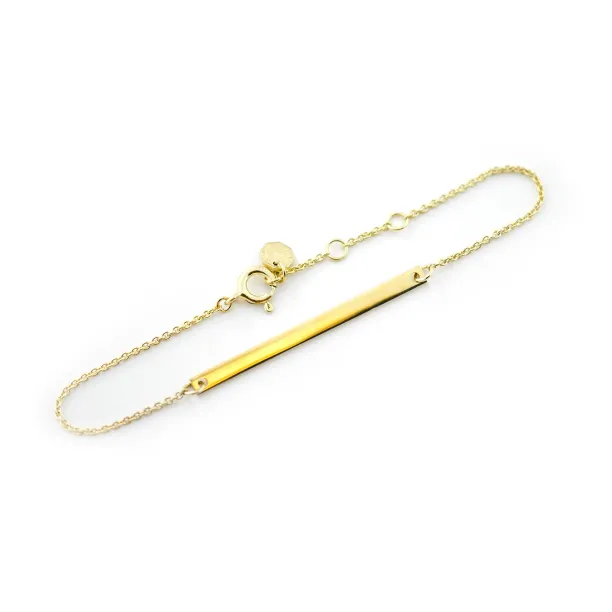 Minimalistický zlatý náramek s libovolným gravírem Plofi Image