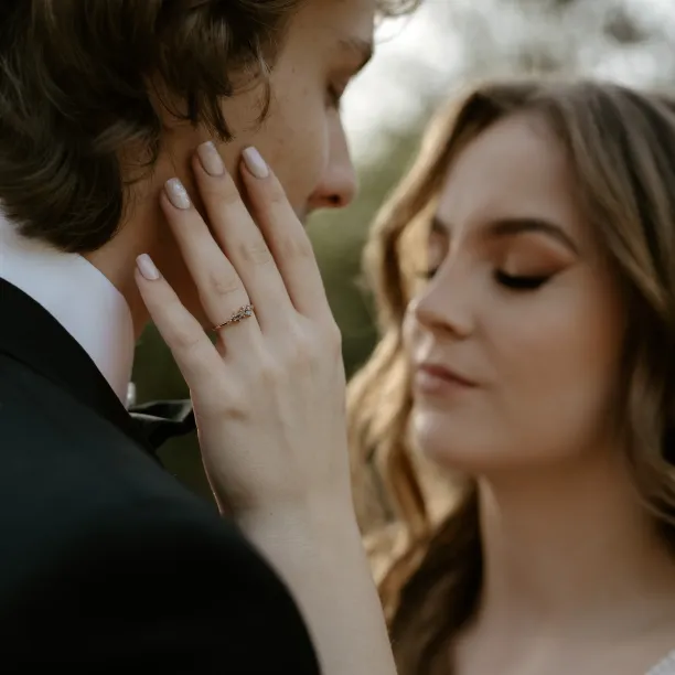 Gold ring with salt and pepper diamonds CLARA Image