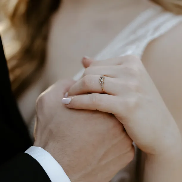 Gold ring with salt and pepper diamonds CLARA Image