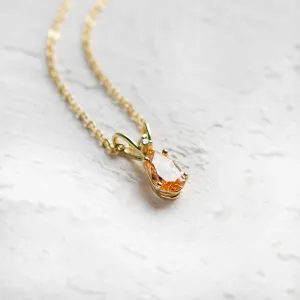 Gold pendant with orange lab grown diamond and classic diamond SOLARIS Thumbnail