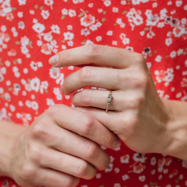 Gold ring with salt and pepper diamonds CLARA Image