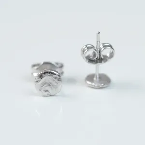 Minimalistické napichovací náušnice ze stříbra s nerovným povrchem RIMINI Thumbnail