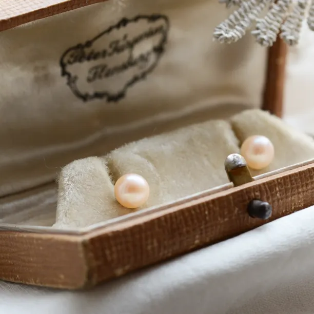 Napichovací náušnice s broskovými perlami QIANA Image