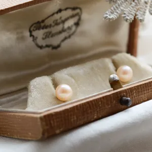 Napichovací náušnice s broskovými perlami QIANA Thumbnail