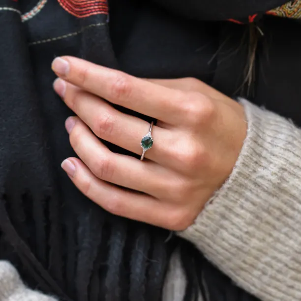 Moss agate engagement ring THEMIS Image