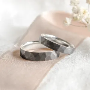 Hammered Wedding Rings made in gold PERU