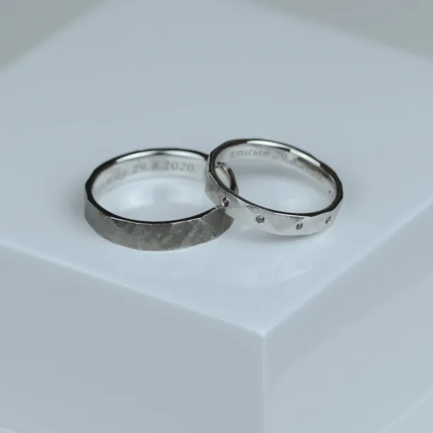 Tepané snubní prsteny ze zlata s černými diamanty BARCA Image