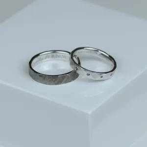 Tepané snubní prsteny ze zlata s černými diamanty BARCA Thumbnail